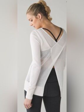 Lululemon Sunset Shavasana Sweater in Heather White